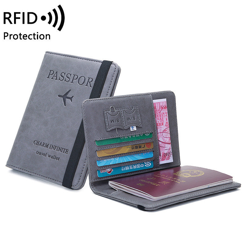 Leather Passport Cover - Unisex PU lederen paspoorthouder - RFID-blokkerende