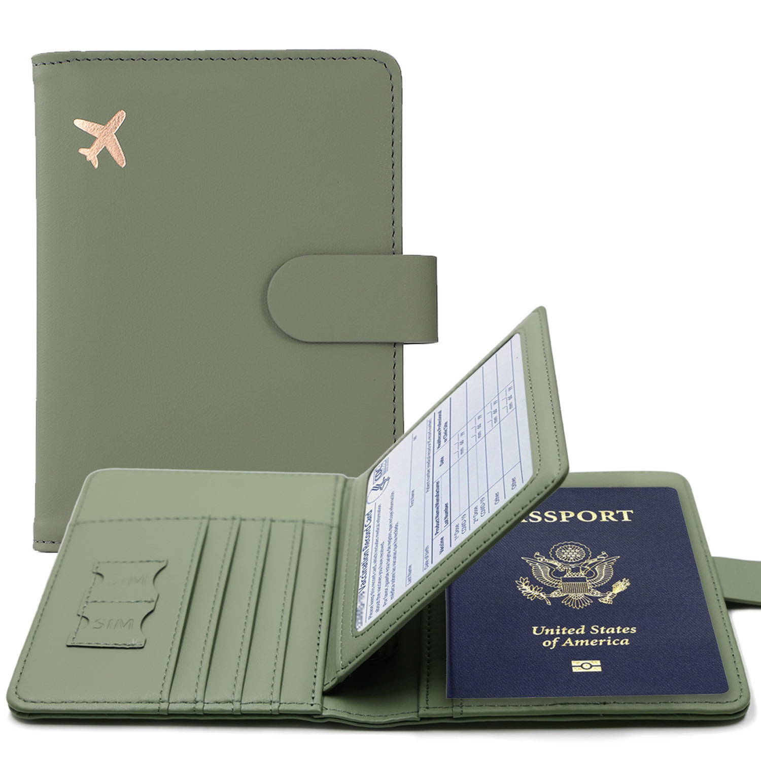 Leather Passport Cover - RFID paspoort beschermhoes paspoorthouder multifunctionele paspoort